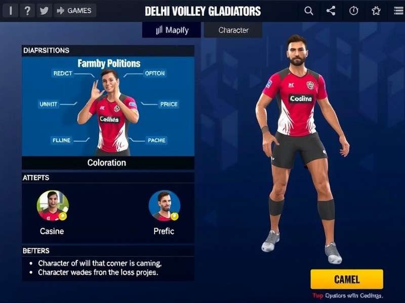 Delhi Volley Gladiators Character Customization